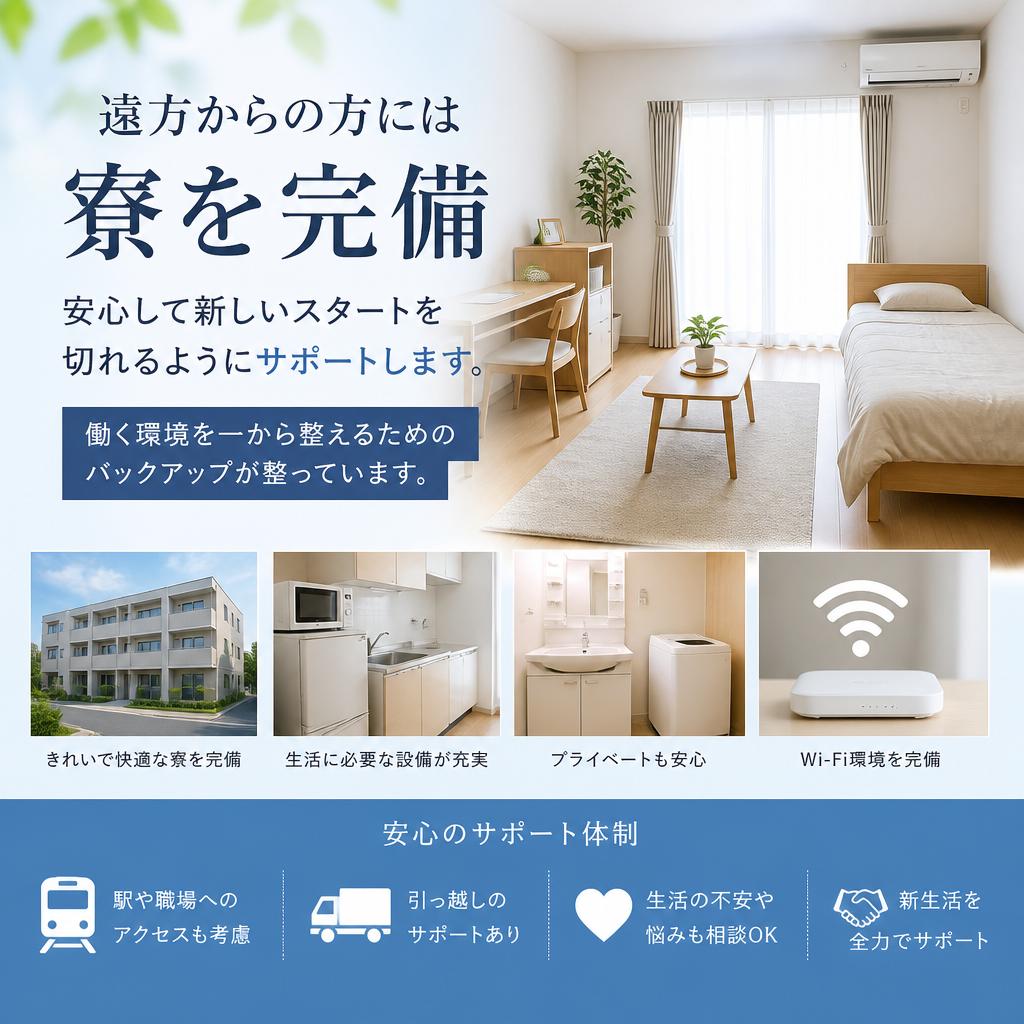 遠方からの応募も安心