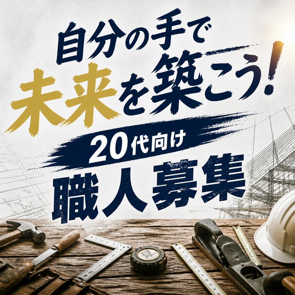 自分の手で未来を築こう！20代向け職人募集