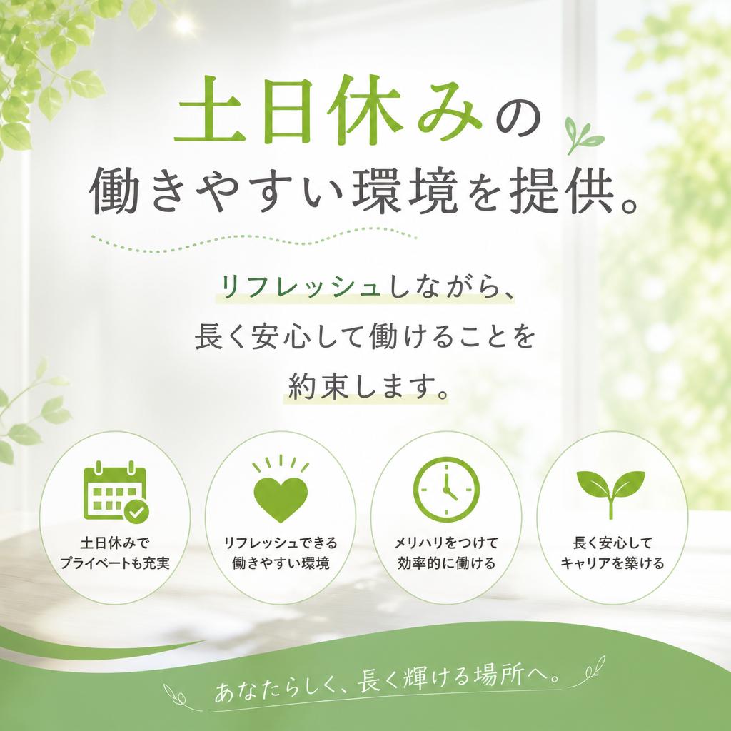 週休二日制でプライベート充実