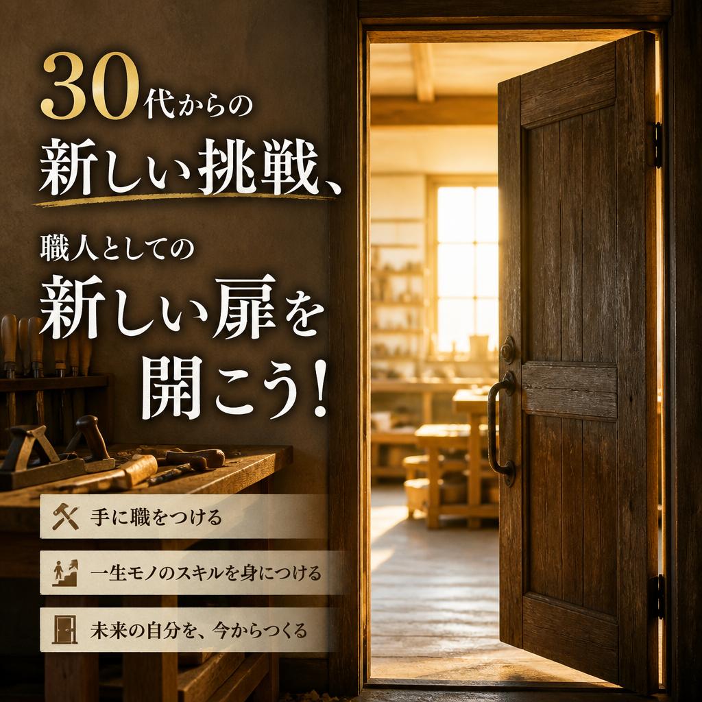 30代からの新しい挑戦、職人としての新しい扉を開こう！