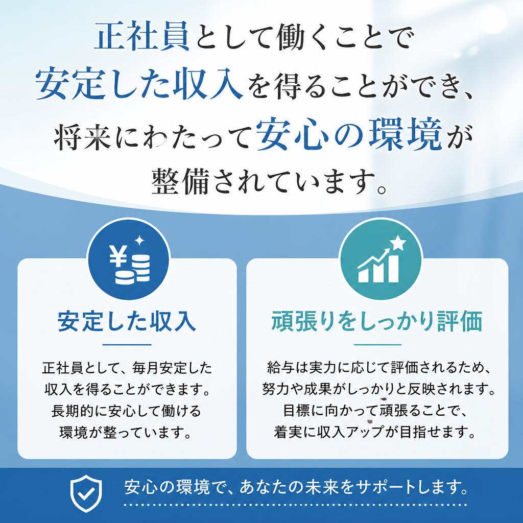 安定した正社員求人!将来を見据えた働き方