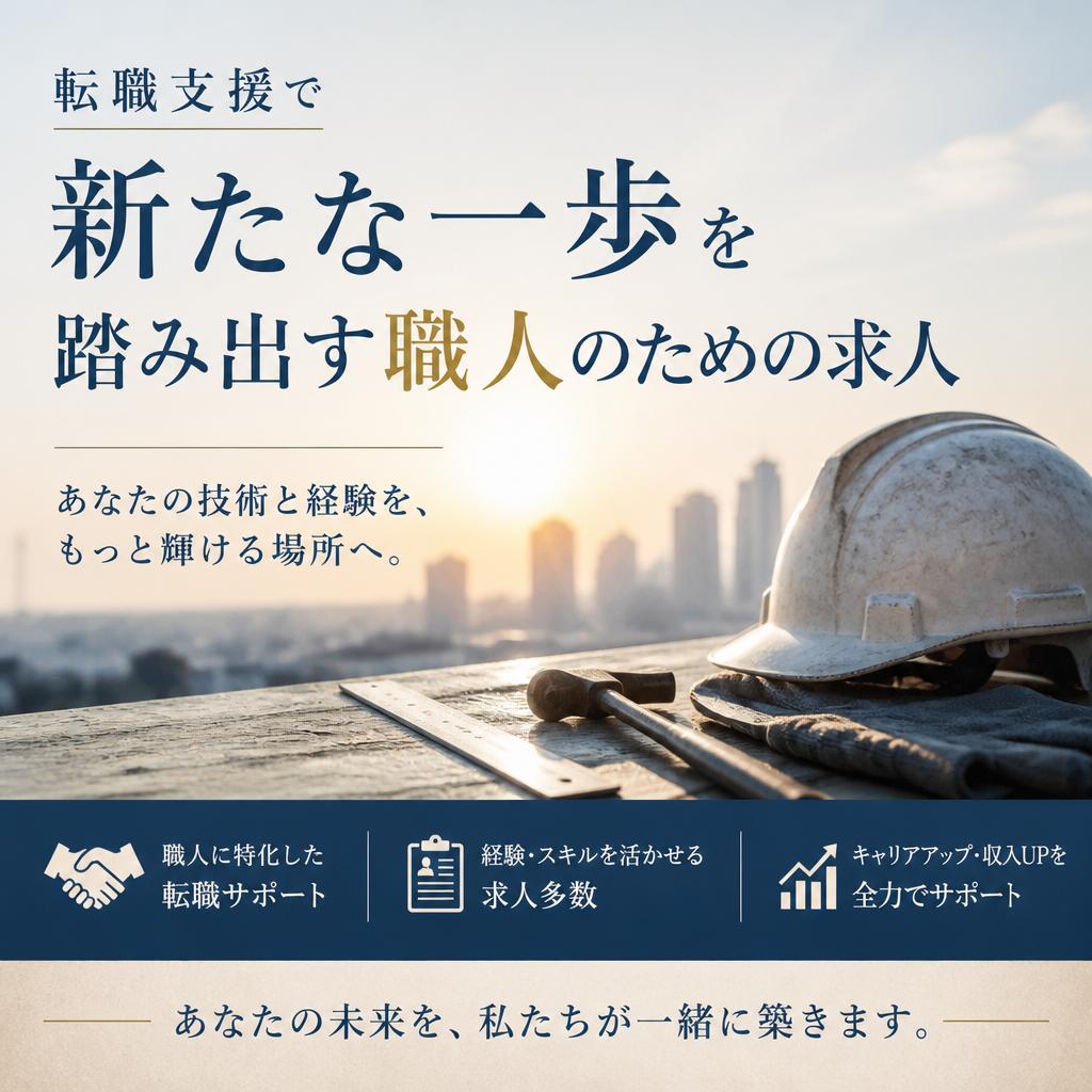 転職支援で新たな一歩を踏み出す職人のための求人
