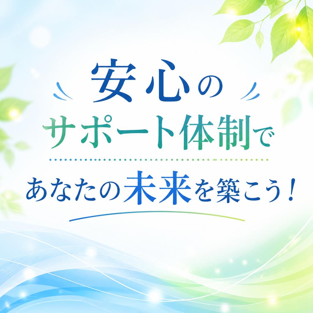 安心のサポート体制であなたの未来を築こう！