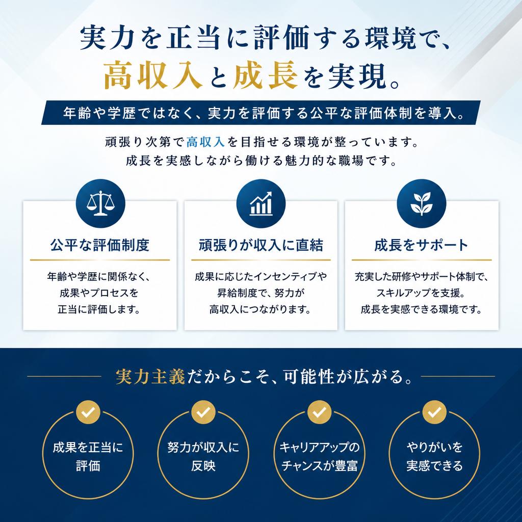 頑張りが反映される高収入制度